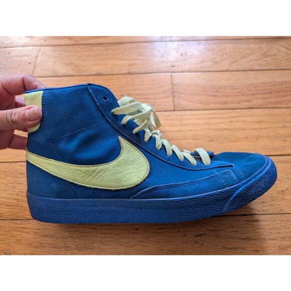 NIKE Vintage Blazer High Top Sneakers Navy Yellow Men's 10.5 Classic Retro - Picture 5 of 11